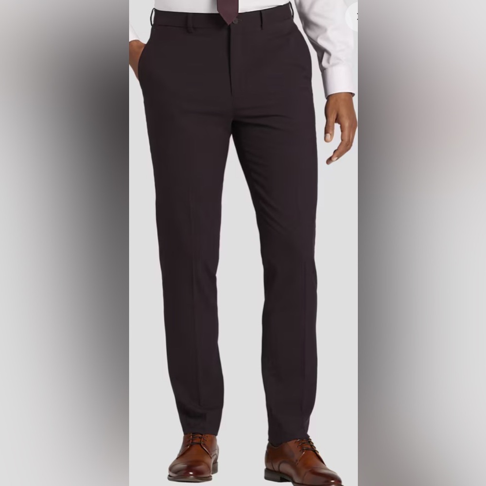 Calvin Klein Men's burgandy / dark purple Dress Pants